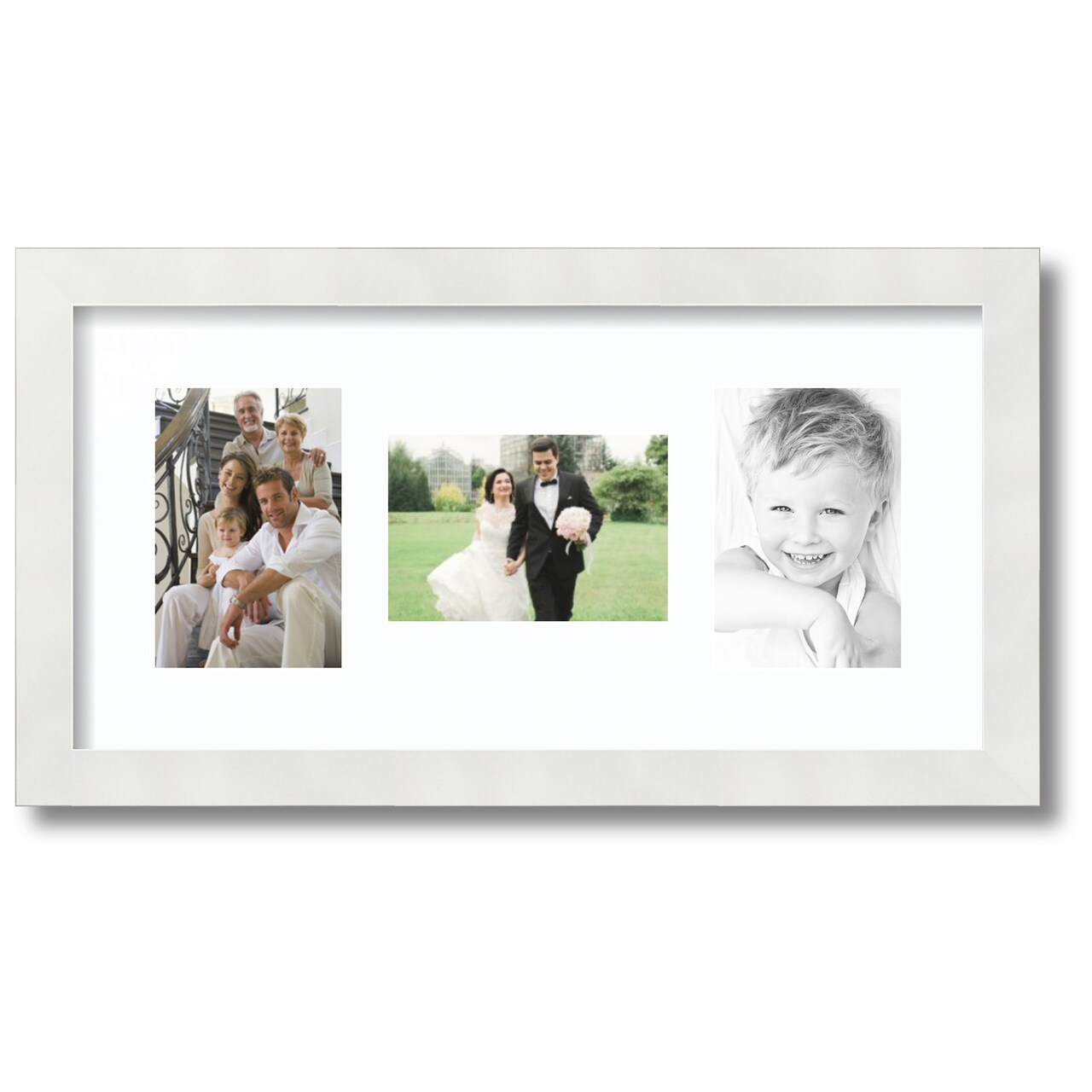 ArtToFrames Collage Photo Picture Frame with 3 - 4x6 inch Openings, Framed in White with Over 62 Mat Color Options and Regular Glass (CSM-3966-113)